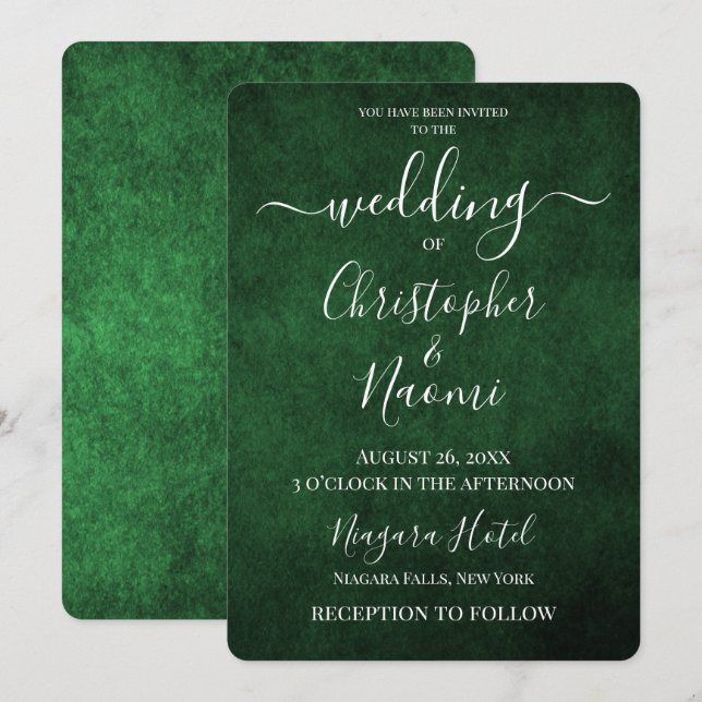 Invitation Créez votre propre Grunge Vert foncé (Devant / Derrière)