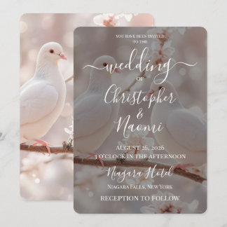 Invitation Créez Votre Propre Mariage aux Colombes Blanches