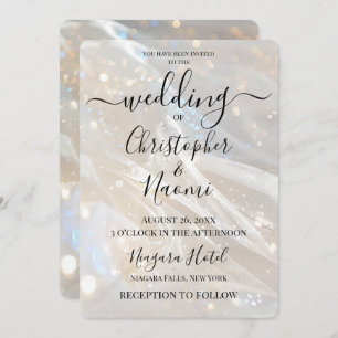 Invitation Créez votre propre Mariage blanc d'ivoire étincela