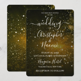 Invitation Créez Votre Propre Mariage Cosmique Jaune