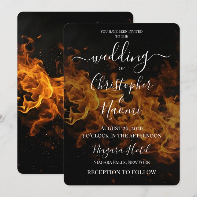 Invitation Créez Votre Propre Mariage de Feu (Devant / Derrière)