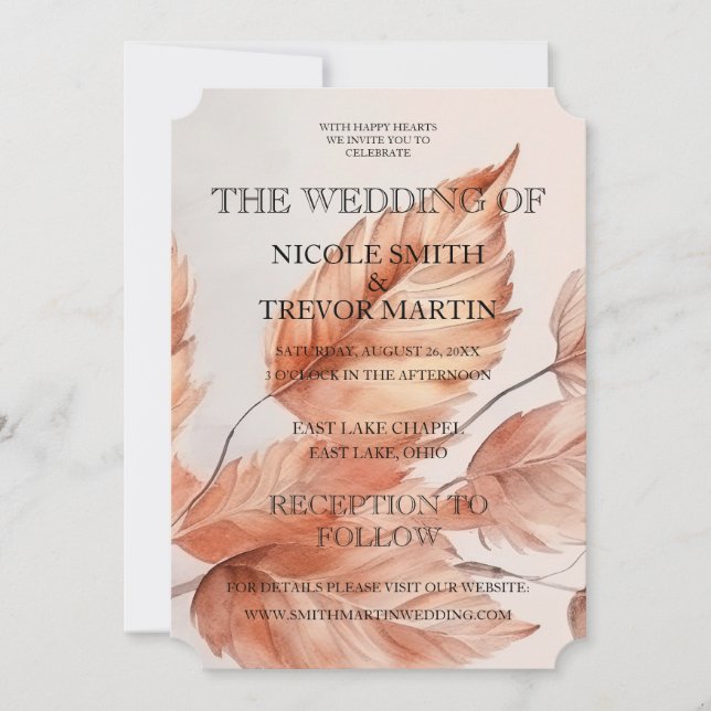 Invitation Créez votre propre Mariage de feuilles d'automne (Devant)