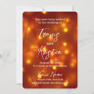 Invitation Créez votre propre Mariage de lumière orange