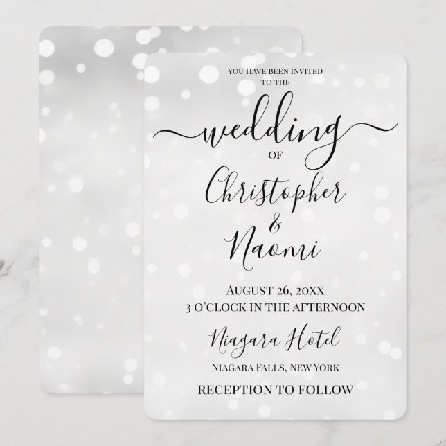Invitation Créez votre propre Mariage de spectre blanc (Devant / Derrière)