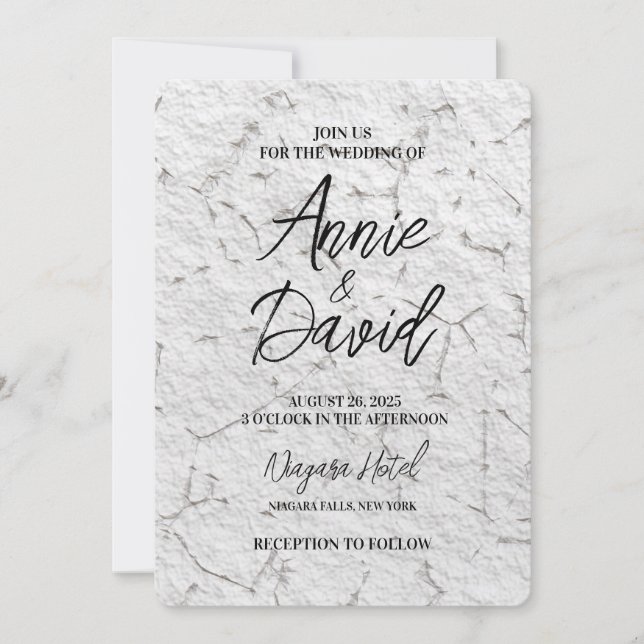 Invitation Créez votre propre Mariage de texture de pierre Vi (Devant)