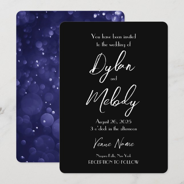 Invitation Créez votre propre Mariage d'eau indigo (Devant / Derrière)