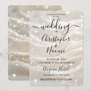 Invitation Créez votre propre Mariage d'onde blanc d'ivoire m