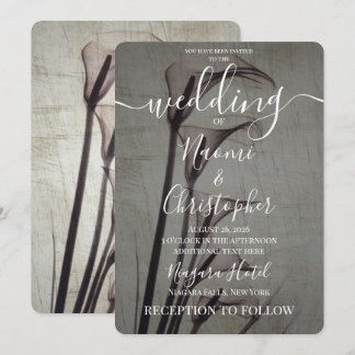Invitation Créez Votre Propre Mariage Fleur de Callas Sépia a