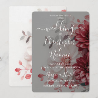 Invitation Créez Votre Propre Mariage Fleurs Rouges & Blanche