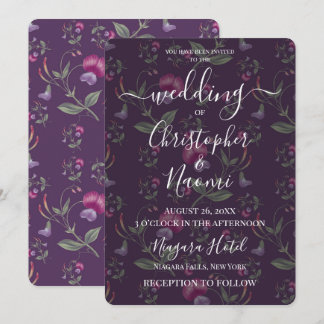 Invitation Créez Votre Propre Mariage Fleurs Violettes Vintag