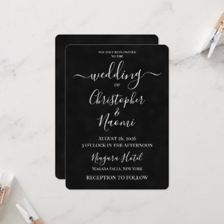Invitation Créez Votre Propre Mariage Noir Personnalisé