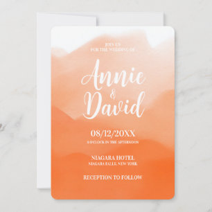 Invitation Créez votre propre Mariage Ombre d'aquarelle orang