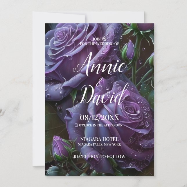 Invitation Créez votre propre Mariage Rose violet (Devant)