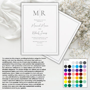 Invitation Créez Votre Propre Monogramme Élégant De Mariage