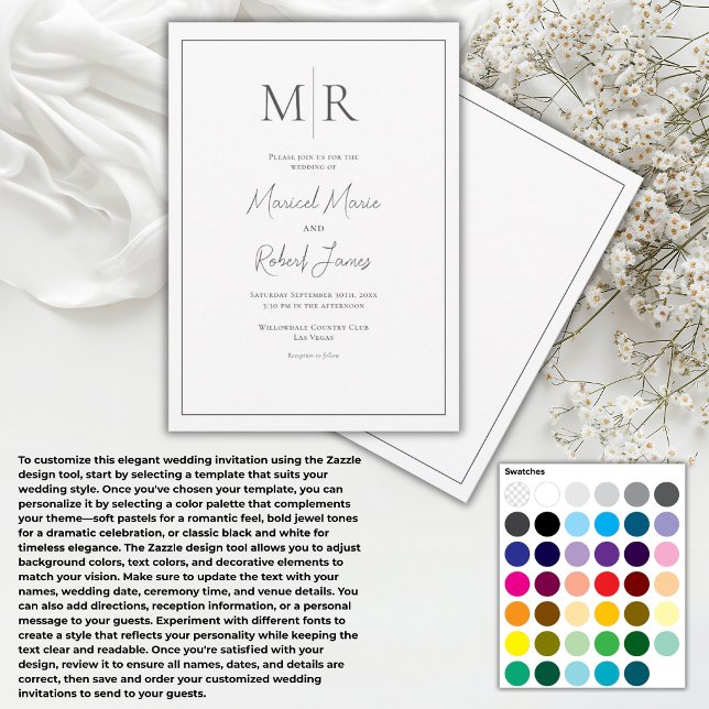 Invitation Créez Votre Propre Monogramme Élégant De Mariage (Créateur téléchargé)