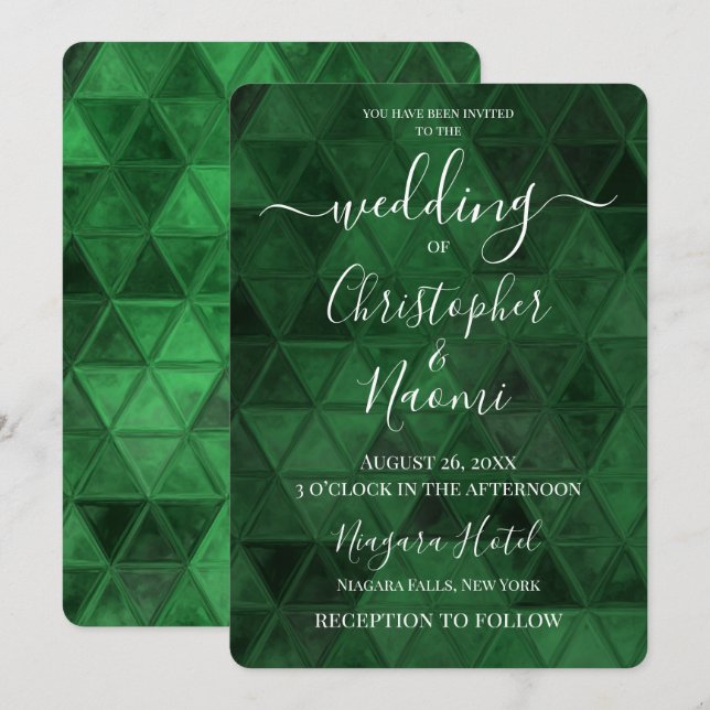 Invitation Créez votre propre Motif triangle vert (Devant / Derrière)