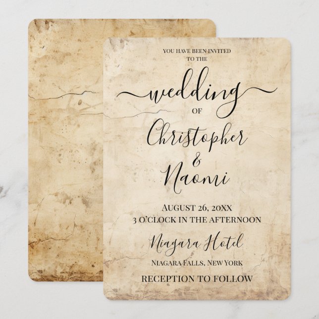 Invitation Créez votre propre papier Sepia Vintage (Devant / Derrière)