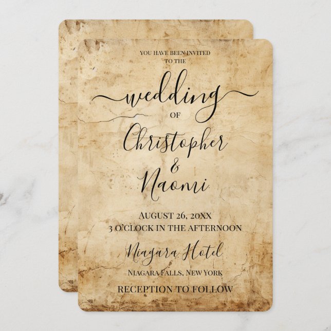 Invitation Créez votre propre papier Sepia Vintage Rustique (Devant / Derrière)