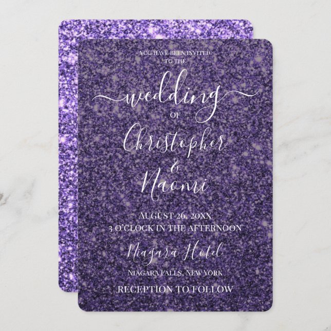 Invitation Créez votre propre Parties scintillant de Mariage  (Devant / Derrière)