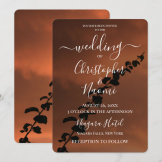 Invitation Créez Votre Propre Silhouette de Plante Ciel Orang