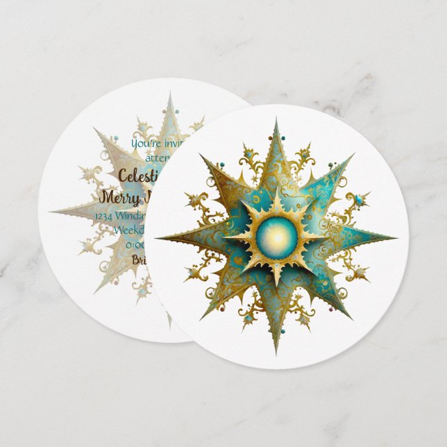Invitation Créez votre propre Steampunk Yule Snowflake (Devant / Derrière)