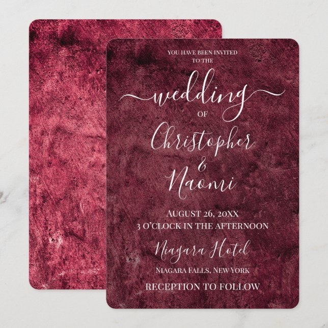 Invitation Créez Votre Propre Texture Rouge Vintage (Devant / Derrière)