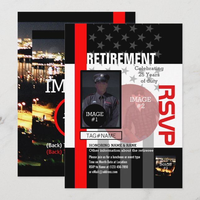 Invitation Créez-vous avec 4 images et 12 lignes de texte (Devant / Derrière)