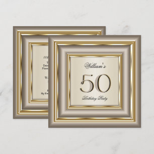 Invitation Crème Beige Café Or Argent Fête d'anniversaire 2