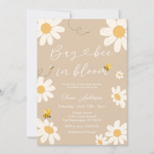 Invitation Crème Beige Daisy Bay Baby shower Bee
