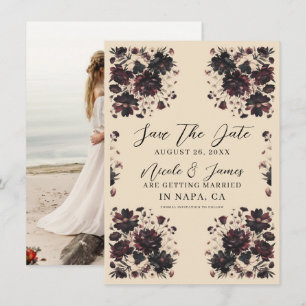 Invitation Crème Beige Vintage Shabby Chic Floral Élégant