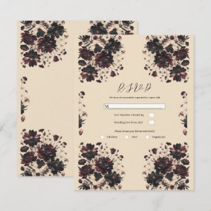 Invitation Crème Beige Vintage Shabby Chic Floral Humeur RSVP