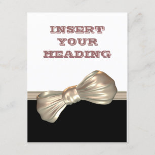 Invitation Crème blanche noire cravate