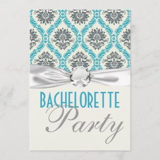 Invitation crème bleue gris damasqué enterrement de vie de je