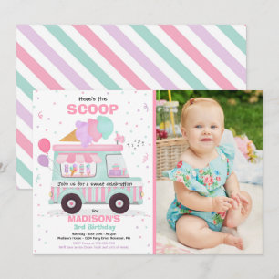 Invitation Crème de glace Anniversaire Fête Glace Truck Anniv