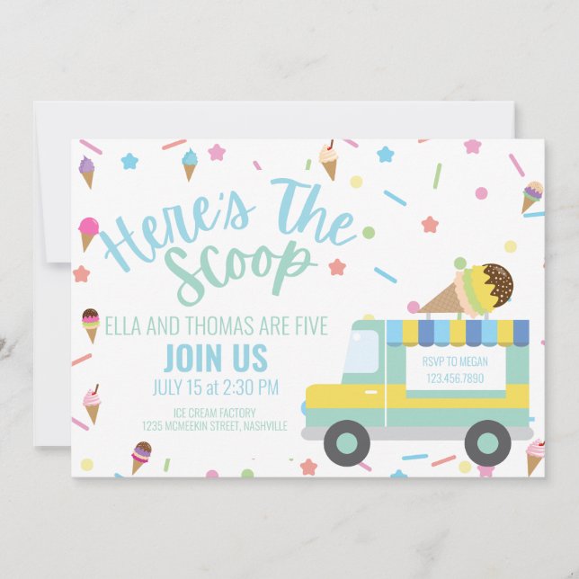 Invitation Crème de glace Anniversaire fraternité Anniversair (Devant)