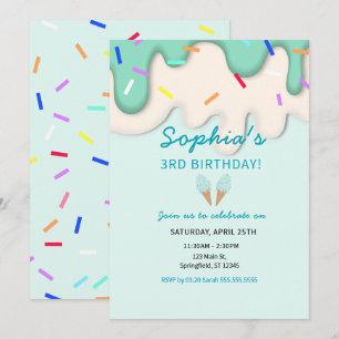 Invitation Crème de glace douce Anniversaire