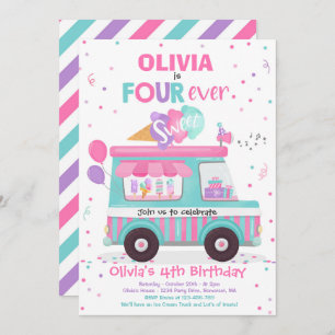 Invitation Crème de glace quatre fois plus sucrée Camion de g