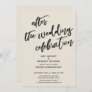 Invitation Crème Décontractée après la fête du Mariage