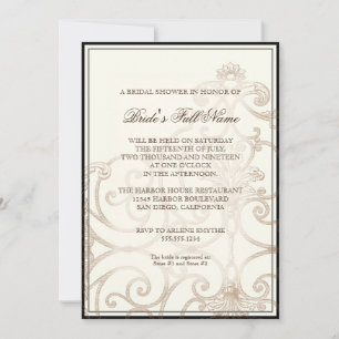 Invitation Crème d'orchidée de Cattleya Noir - Fête des marié