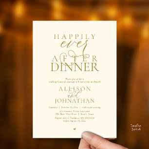 Invitation Crème dorée Mariage heureux pour toujours après le