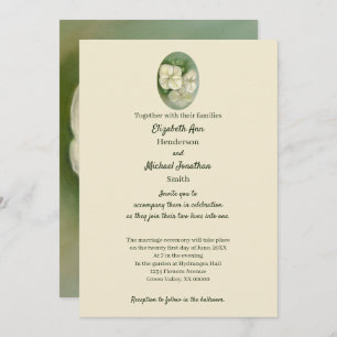 Invitation Crème douce Blanc Pastel Hydrangea Floral Mariage