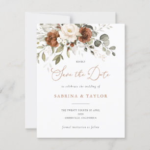 Invitation Crème Florale Crème Verdure Mariage Enregistrer La