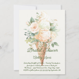 Invitation Crème glacée boho de la douche nuptiale verte