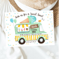 Crème glacée Camion Monnaie Bleu Garçon Premier an