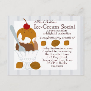 Invitation Crème glacée couverte de caramel