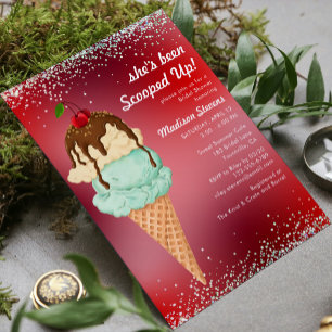 Invitation Crème glacée d'été Fête des mariées d'aquarelle mo