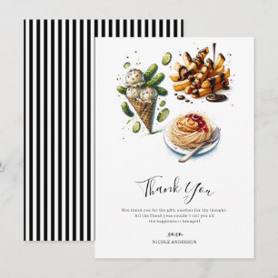 Invitation Crème glacée et sachets Bizarres Merci