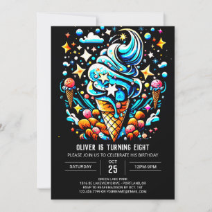 Invitation Crème glacée modifiable mignonne garçon Crème glac
