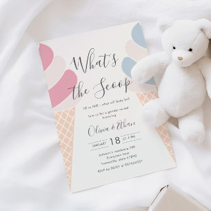 Invitation Crème glacée Qu'est-ce que le Scoop Pastel Révélat