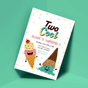 Invitation Crème glacée Scoops Enfants 2e anniversaire Invita
